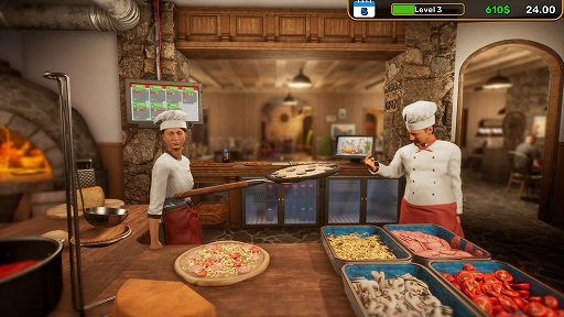 画像ギャラリー No.001のサムネイル画像 / 最大6人協力ピザ屋経営シム「Pizza House Simulator」，配信開始。作業を効率化し，レストランが混乱に陥る前にお客を満足させよう
