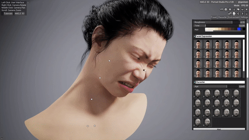 画像ギャラリー No.010のサムネイル画像 / 人間の顔や頭部の作画に特化した3Dリファレンスツール「HAELE 3D - Portrait Studio Pro」,本日配信開始。豊富なプリセットに加え,表情編集や照明調整などにも対応