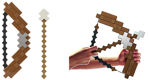画像集#008のサムネイル/「Minecraft」より，ダイヤモンドの剣，エンチャントされたツルハシ，弓矢がおもちゃに。弓矢はサウンドも再現