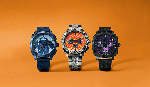 画像ギャラリー No.001のサムネイル画像 / 「マインクラフト」×FOSSIL,限定ウォッチコレクションを発表。「ネザー」「ジ・エンド」「Minecraft Dungeons II」にインスパイアされた3モデル