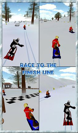 DownHill Racing - Crazy Winter Snowboard Race