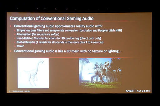 画像集 No.003のサムネイル画像 / ［GDC 2017］「TrueAudio Next」のないゲームサウンドは，テクスチャのない3Dグラフィックスのようなもの!? AMDが採用を呼びかける