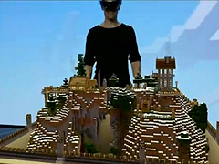 ［E3 2015］AR-HMD「Microsoft HoloLens」対応の「Minecraft」デモが披露。神の視点でマップのオブジェクトを操作可能に