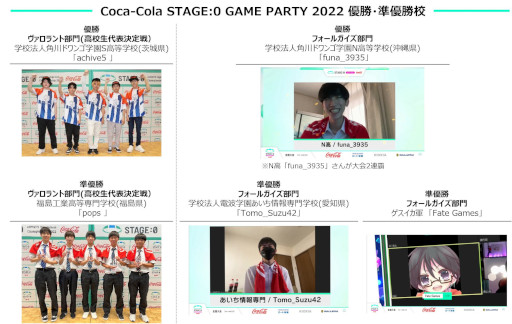 画像集#001のサムネイル/高校生を対象としたeスポーツ大会「Coca-Cola STAGE:0 2022」が閉幕。各部門の結果を発表