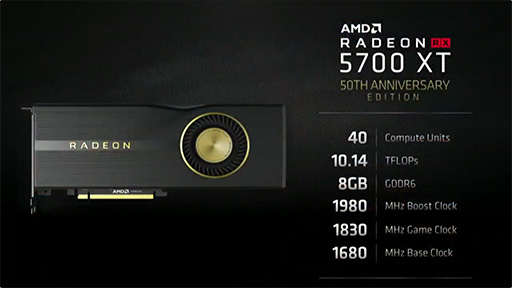 画像集 No.006のサムネイル画像 / 【速報】AMD，Navi世代のGPU「Radeon RX 5700 XT」と「Radeon RX 5700」を正式発表