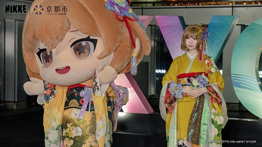画像ギャラリー No.004のサムネイル画像 / 「勝利の女神:NIKKE」in 京都 2026 開催記念，ニデック京都タワーがNIKKE特別カラーにライトアップ。点灯式開催レポートを公開