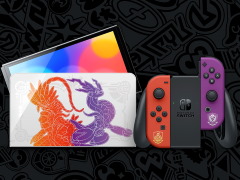 Switchの“ポケモン スカーレット・バイオレットエディション”，11月4日発売。Joy-Conは赤と紫の配色，ドックにはコライドンとミライドン