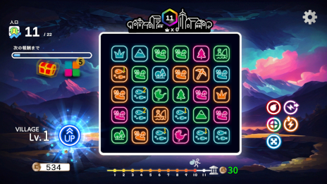 画像ギャラリー No.001のサムネイル画像 / 3マッチパズルとデッキ構築型ローグライクを融合。「Neon Village」，Steamストアページと体験版を本日公開