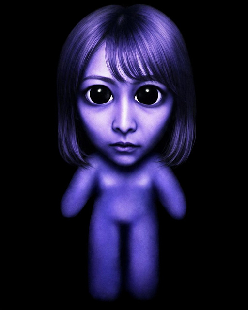 画像ギャラリー No.004のサムネイル画像 / 「青鬼」のフレームで写真が撮れる。ホラーイベント「上野ゾク夏祭り」にAIフォト体験「ユメフォト」が登場