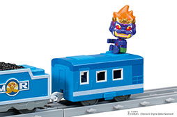 画像ギャラリー No.005のサムネイル画像 / 「プラレール 桃太郎電鉄 SL」，11月21日に発売。車両に加えて，桃太郎やキングボンビーのフィギュア，紙サイコロなどが付属