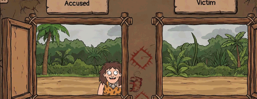 画像ギャラリー No.002のサムネイル画像 / 石器時代の裁判官になって“想像を絶するほどバカバカしい”問題に対処する。新作ADV「脂肪の正義」，Steamストアページを公開