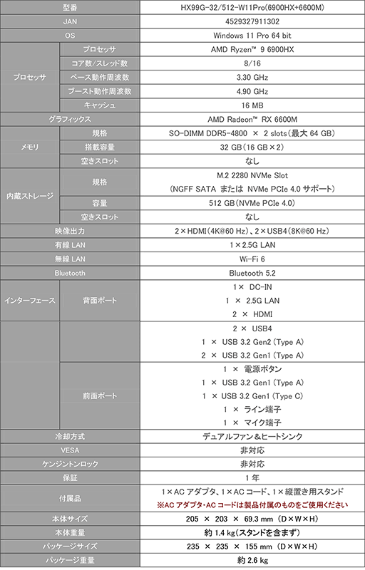 Ryzen 9ܾPCMINISFORUM HX99Gפ316ȯ