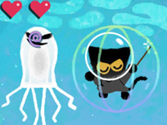 Googleのハロウィン企画で，黒猫・モモがオバケ退治に挑むDoodleゲームが再び登場。2020年版の舞台は海